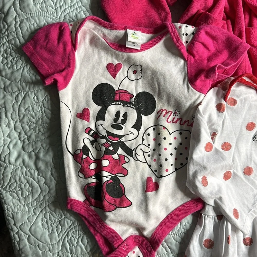12-18M Disney Minnie, mouse housecoat, dresses, bathing, suit, shirts, onesie - Picture 3 of 16